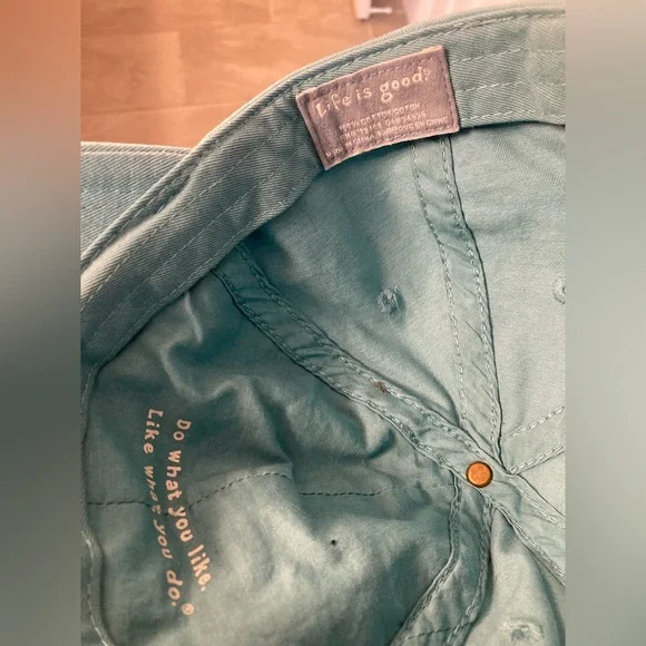 Life is Good teal blue adjustable hat 100% cotton - Picture 4 of 4